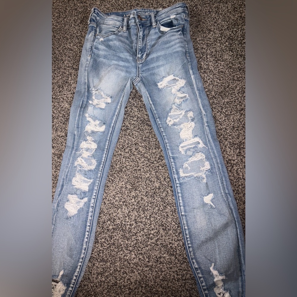 American Eagle Ripped Next Level Stretch Skinny Jeans